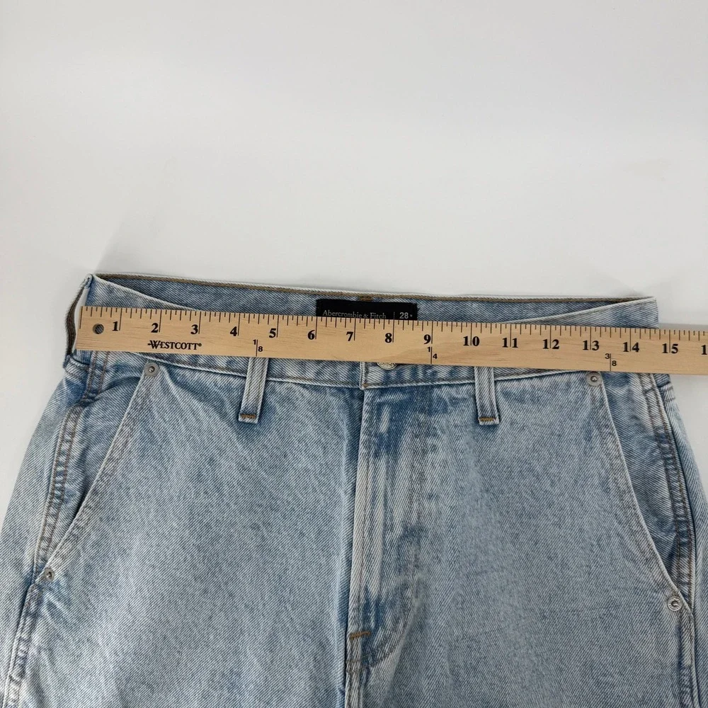 Abercrombie & Fitch Carpenter Jeans Mens 28x34 Light Wash Baggy Rigid Denim Y2K
